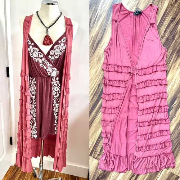 POL Ruffle Duster Cardigan - Picture 1 of 4